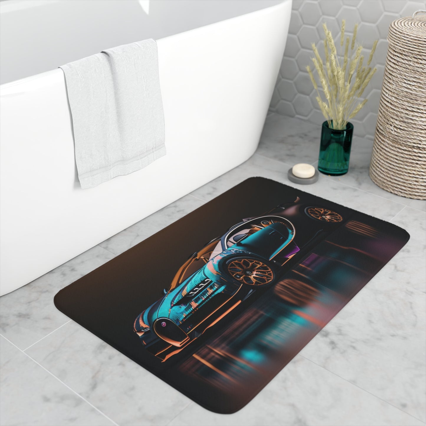 Memory Foam Bath Mat Bugatti Blue 2