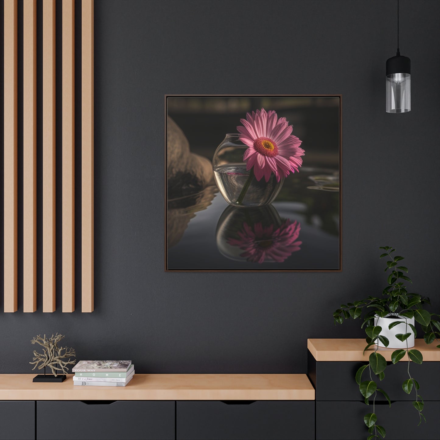 Gallery Canvas Wraps, Square Frame Pink Daisy 2