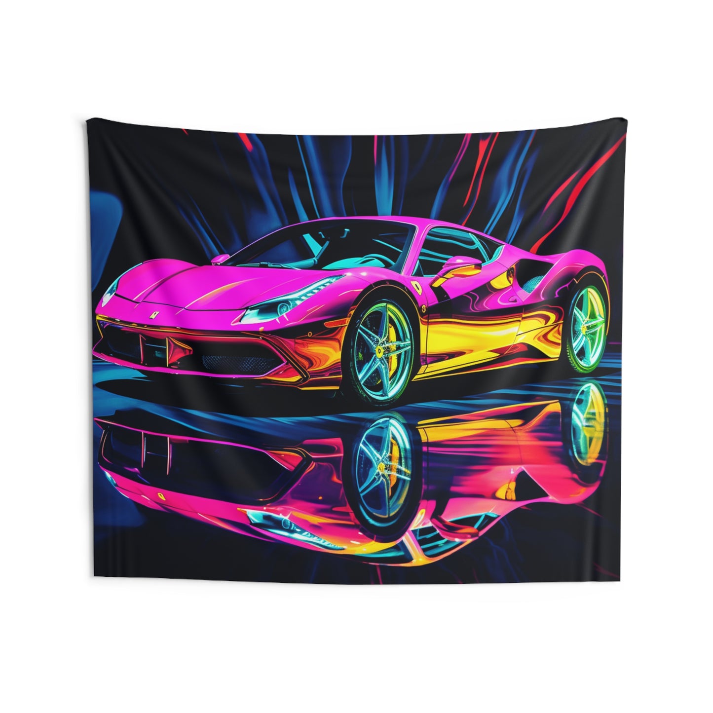 Indoor Wall Tapestries Pink Macro Ferrari 3