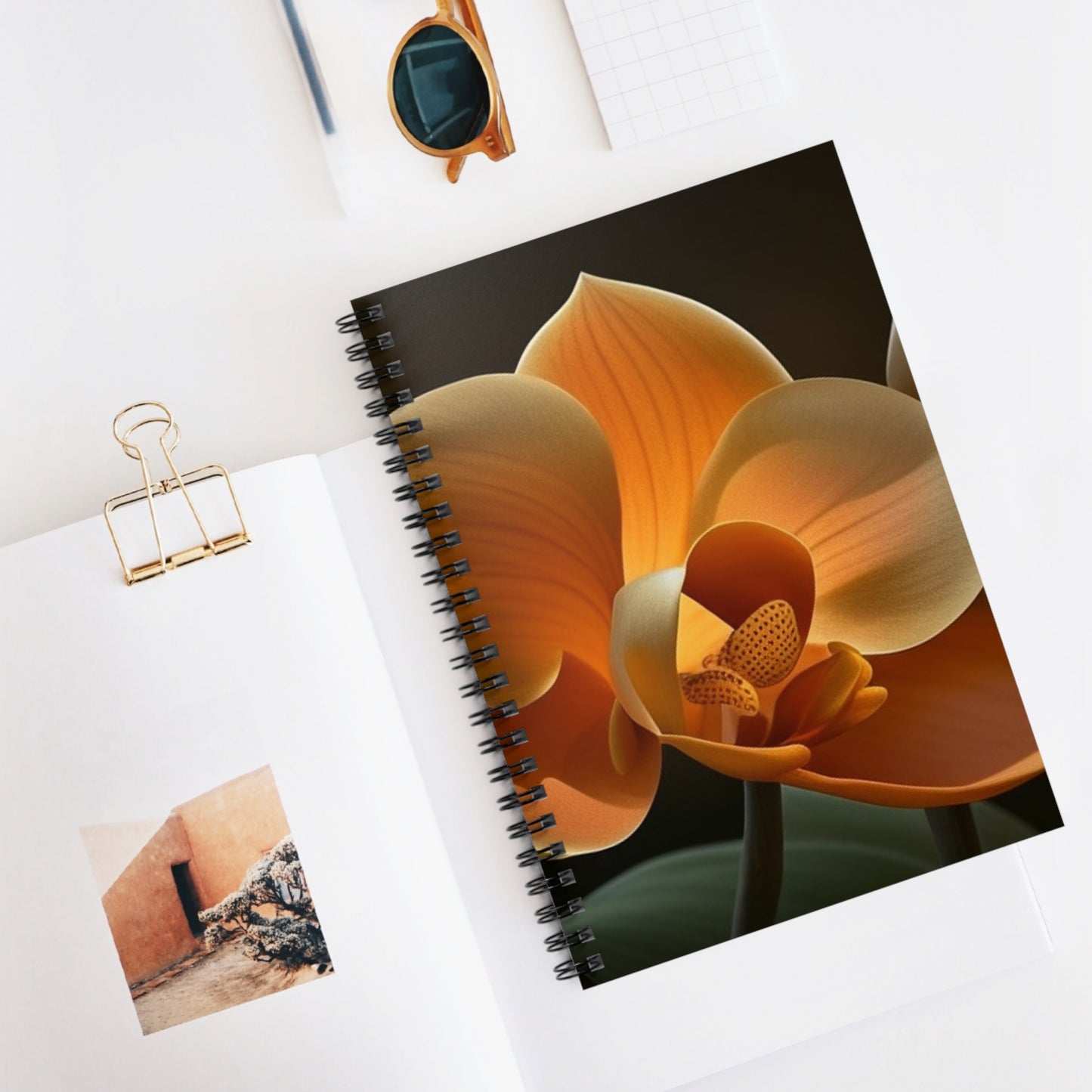 Spiral Notebook - Ruled Line Orange Orchid 4