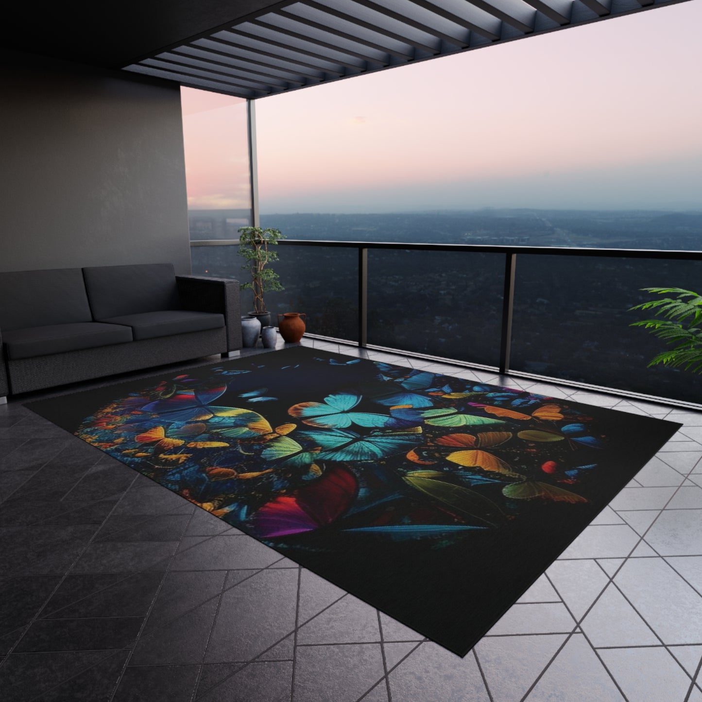 Outdoor Rug Moon Butterfly 1