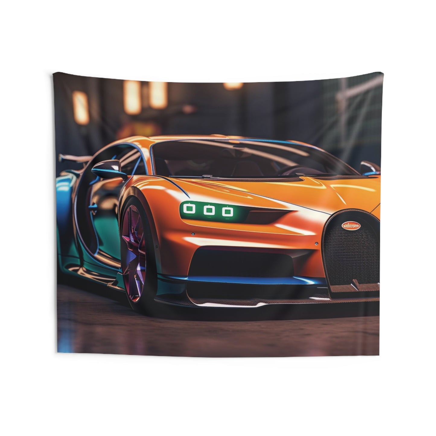 Indoor Wall Tapestries Hyper Bugatti Neon Chiron 1