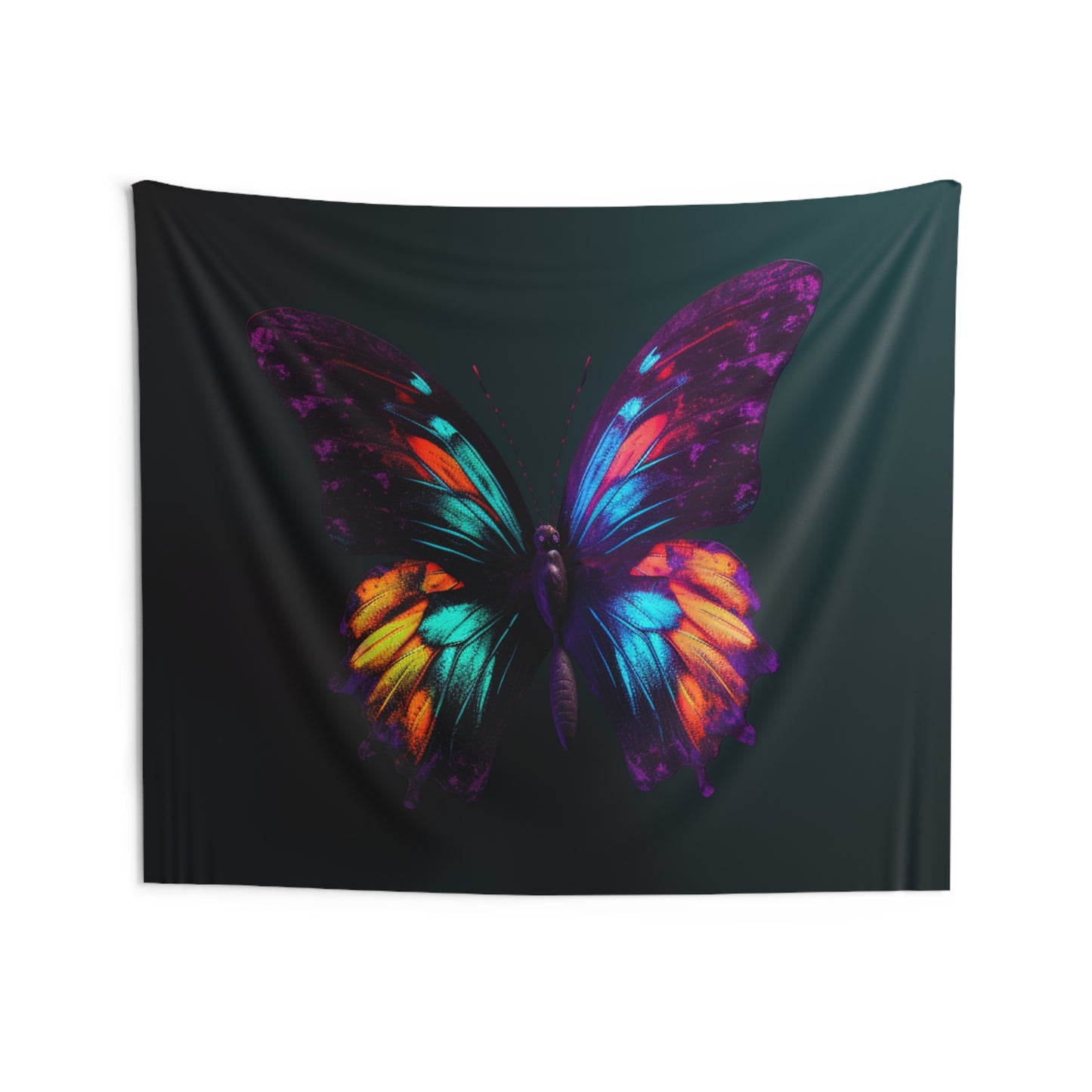 Indoor Wall Tapestries Hyper Colorful Butterfly Purple 1