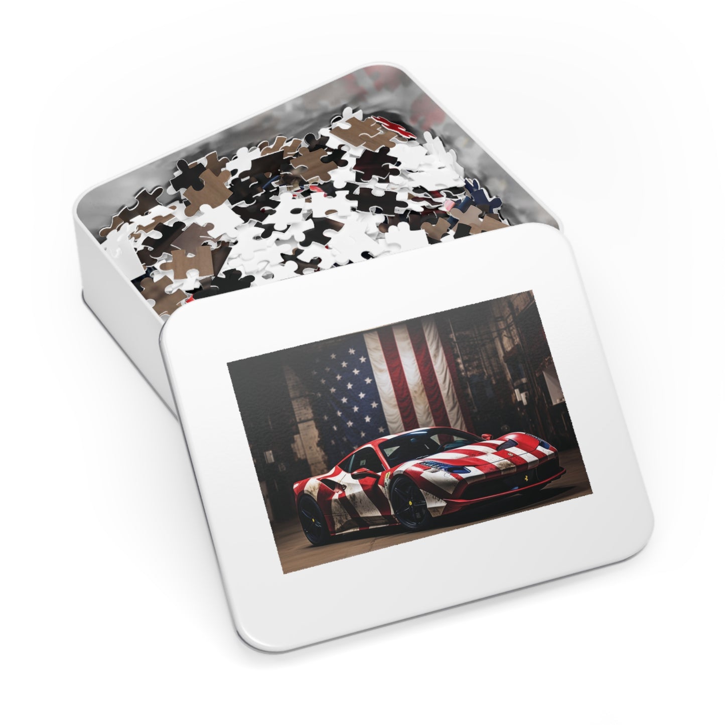 Jigsaw Puzzle (30, 110, 252, 500,1000-Piece) American Flag Farrari 2