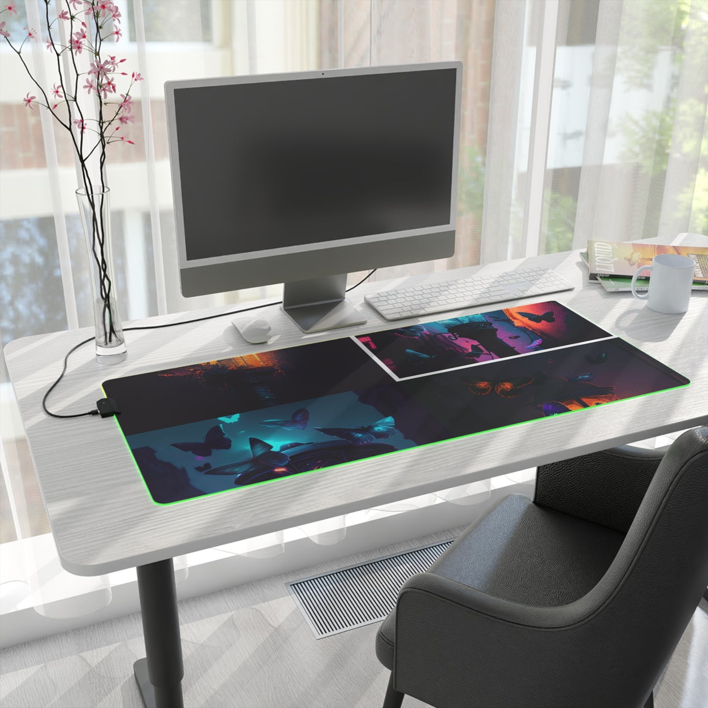 LED Gaming Mouse Pad Street Light Butterfly 5
