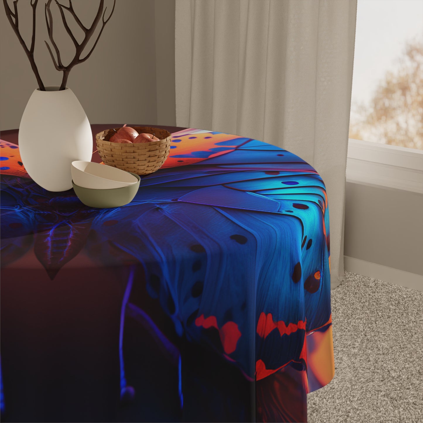 Tablecloth Neon Butterfly Macro 3