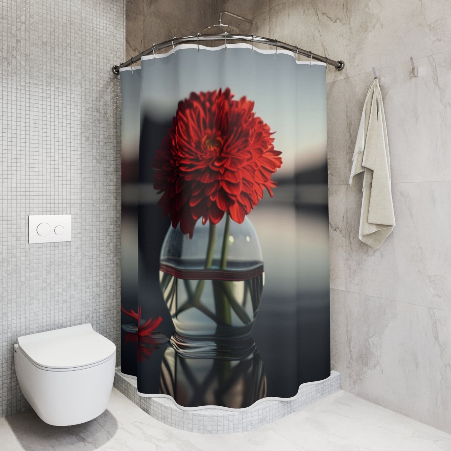 Polyester Shower Curtain Chrysanthemum 2