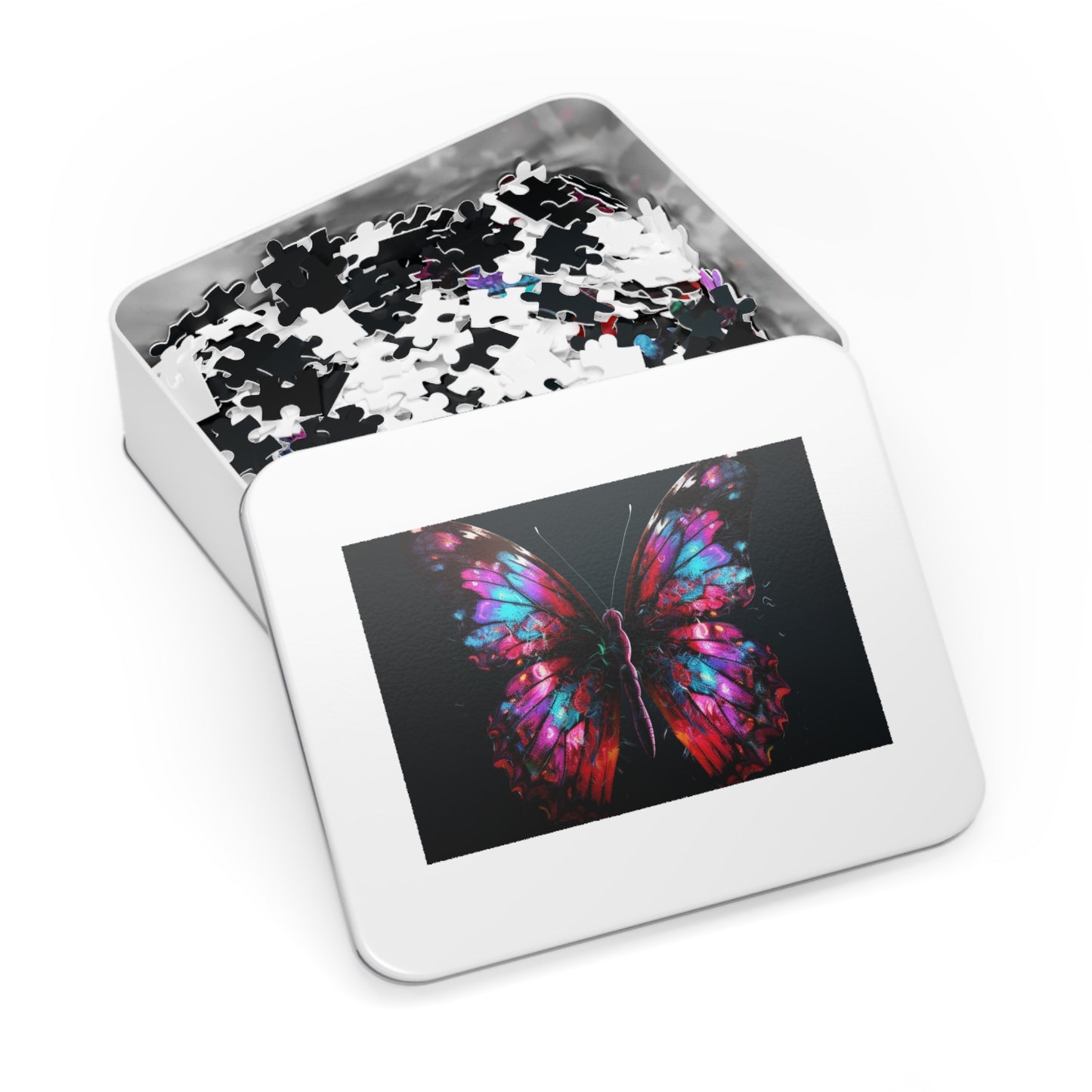 Jigsaw Puzzle (30, 110, 252, 500,1000-Piece) Hyper Colorful Butterfly Macro 3