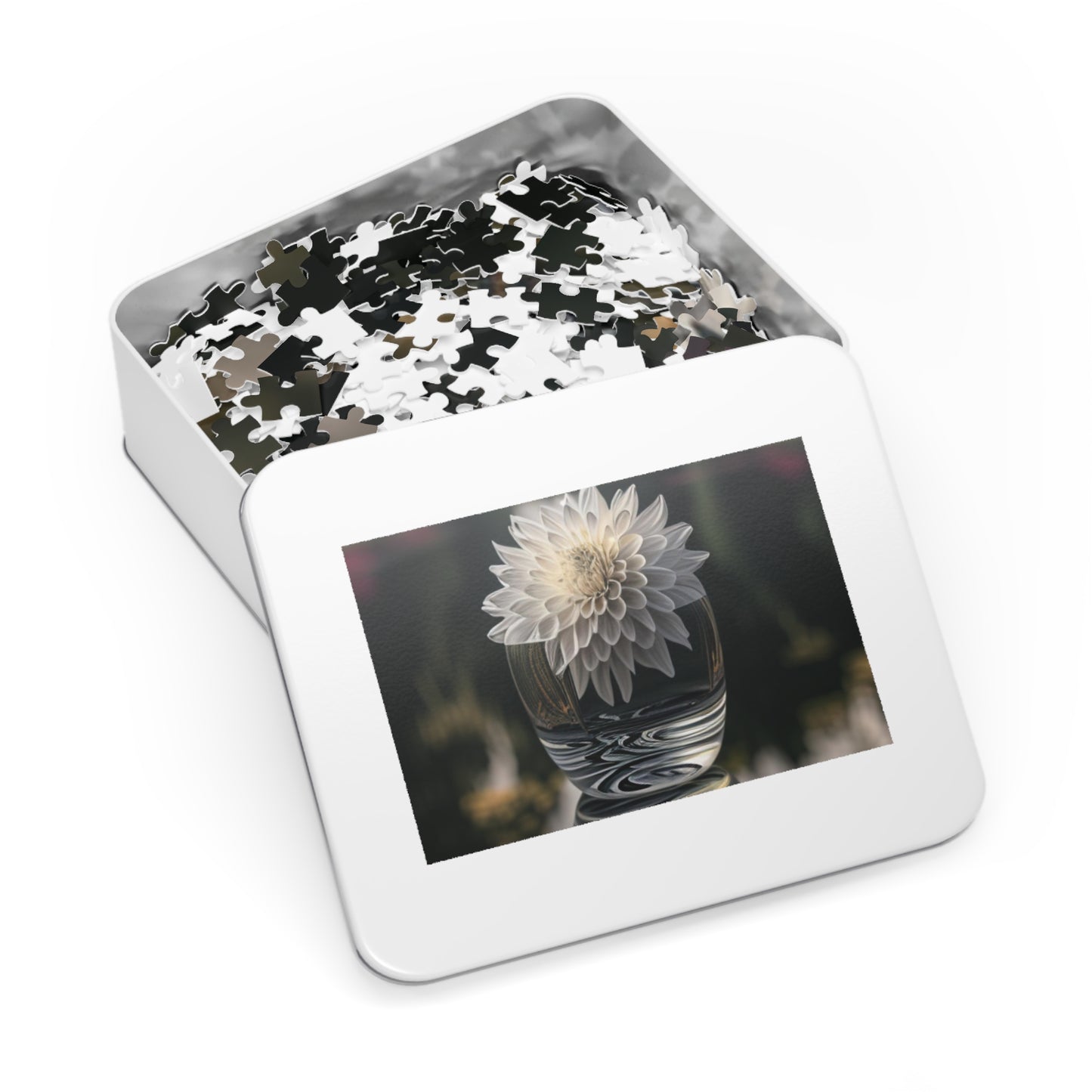 Jigsaw Puzzle (30, 110, 252, 500,1000-Piece) White Dahlia 2