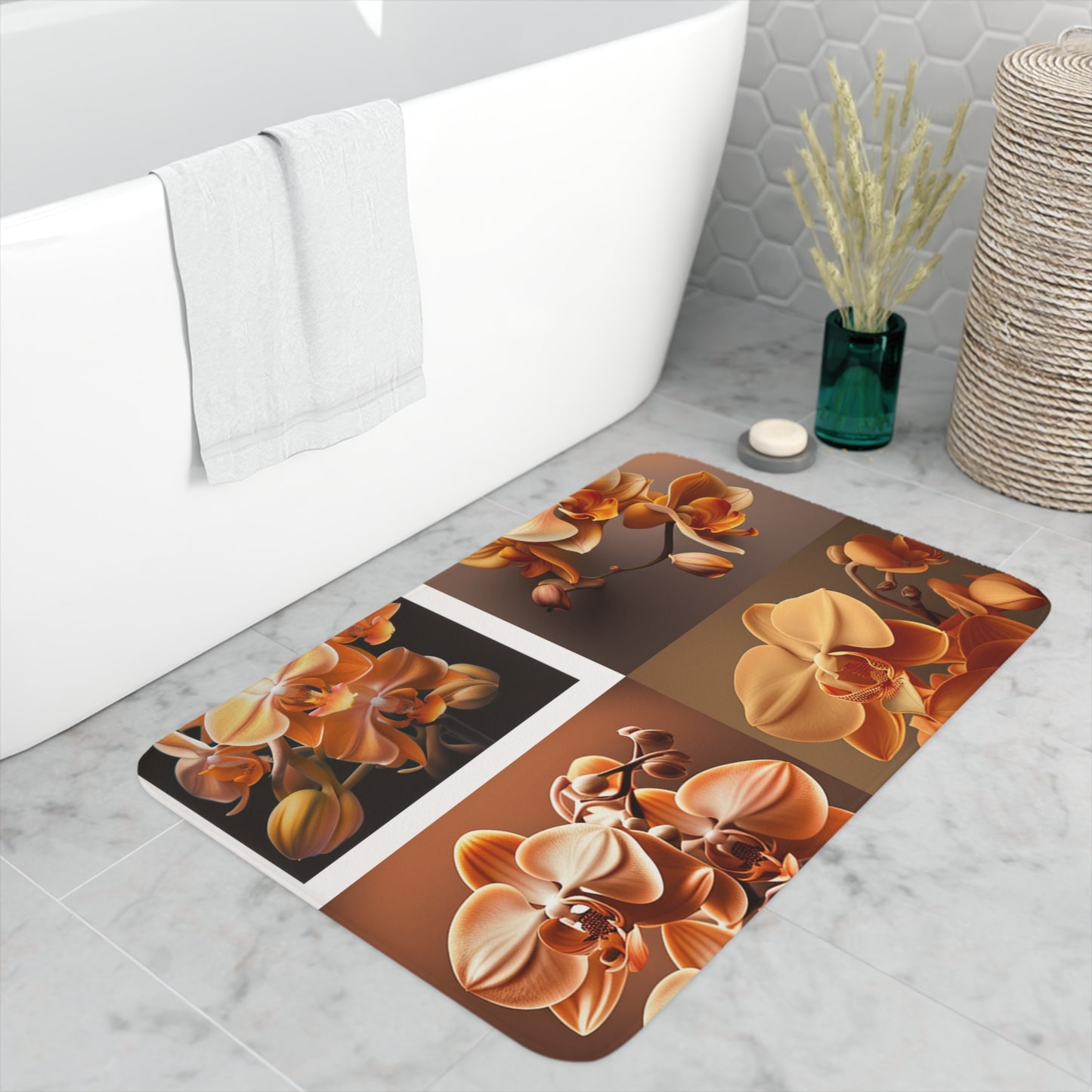Memory Foam Bath Mat orchid pedals 5