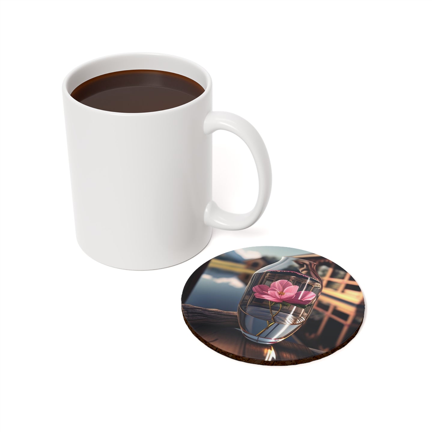 Cork Back Coaster Pink Magnolia 4