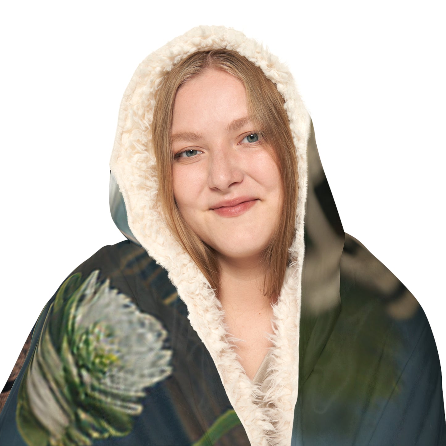 Snuggle Hooded Blanket White Peony glass vase 5