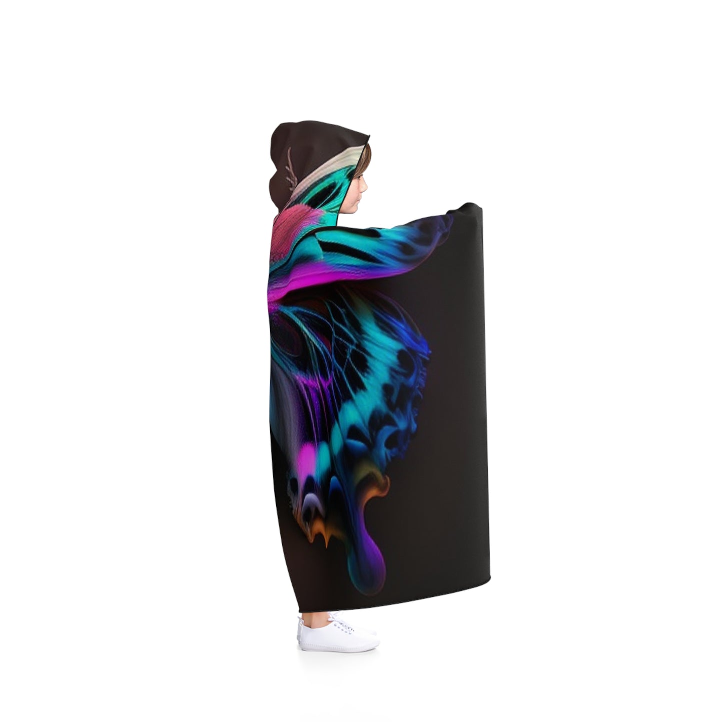 Hooded Blanket Neon Butterfly Fusion 1
