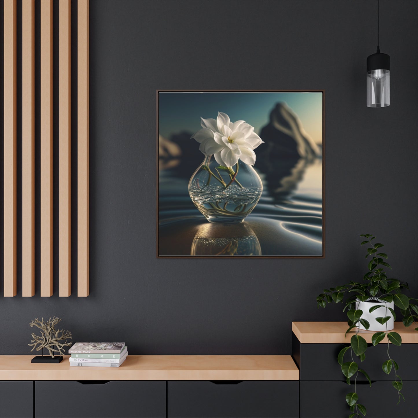 Gallery Canvas Wraps, Square Frame Jasmine glass vase 4