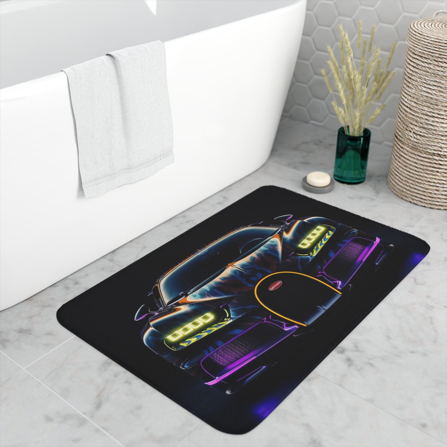 Memory Foam Bath Mat Hyper Bugatti Chiron 3