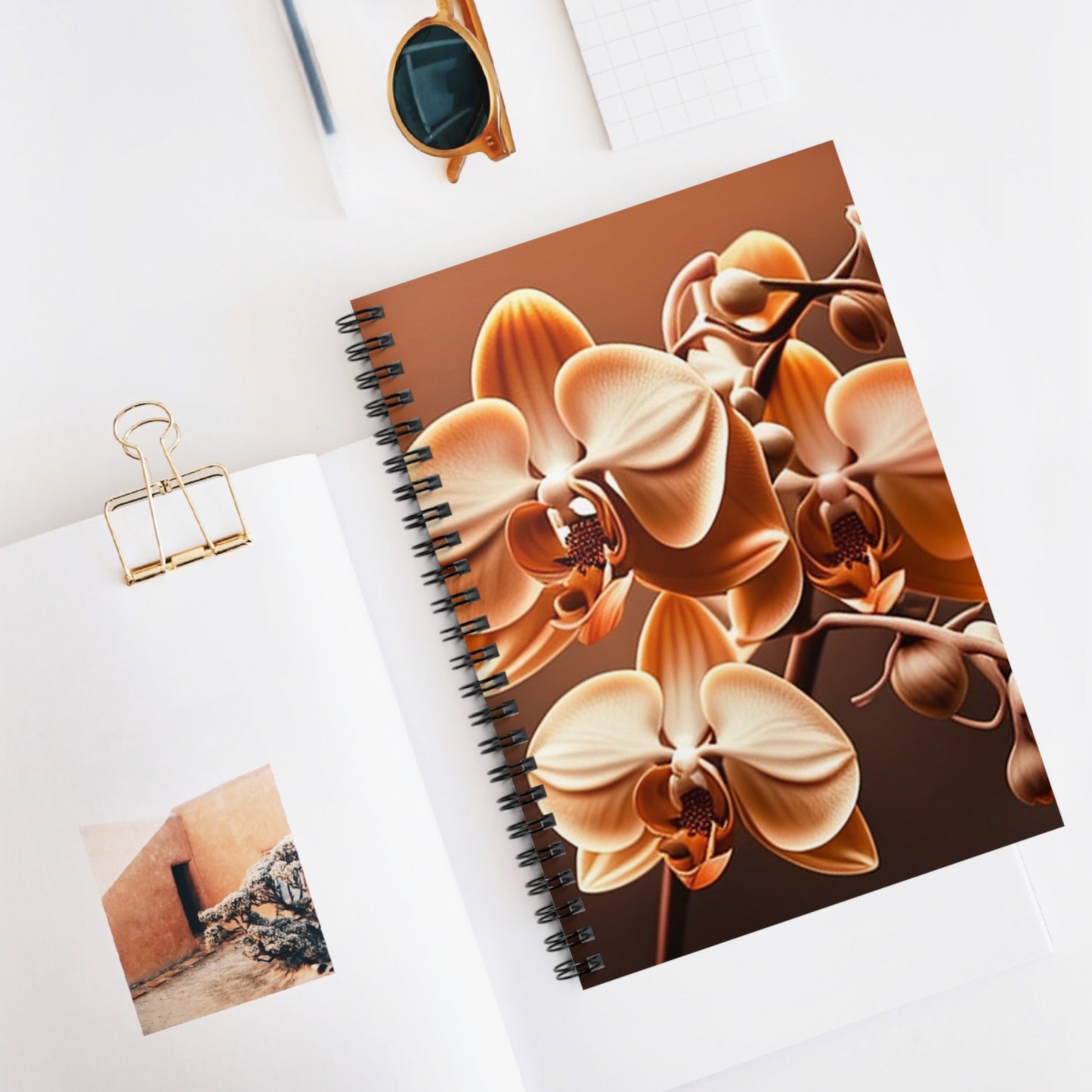 Spiral Notebook - Ruled Line orchid pedals 3