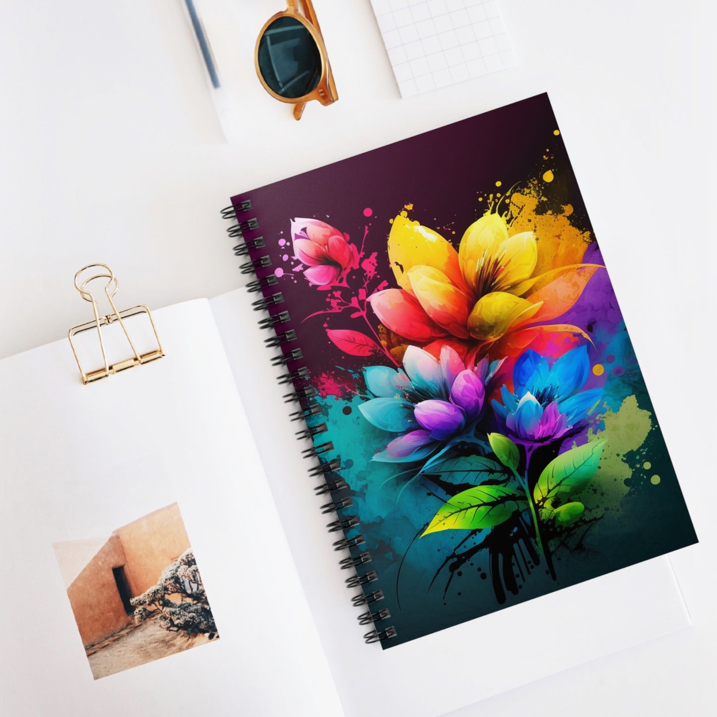 Spiral Notebook - Ruled Line Bright Spring Flowers 3