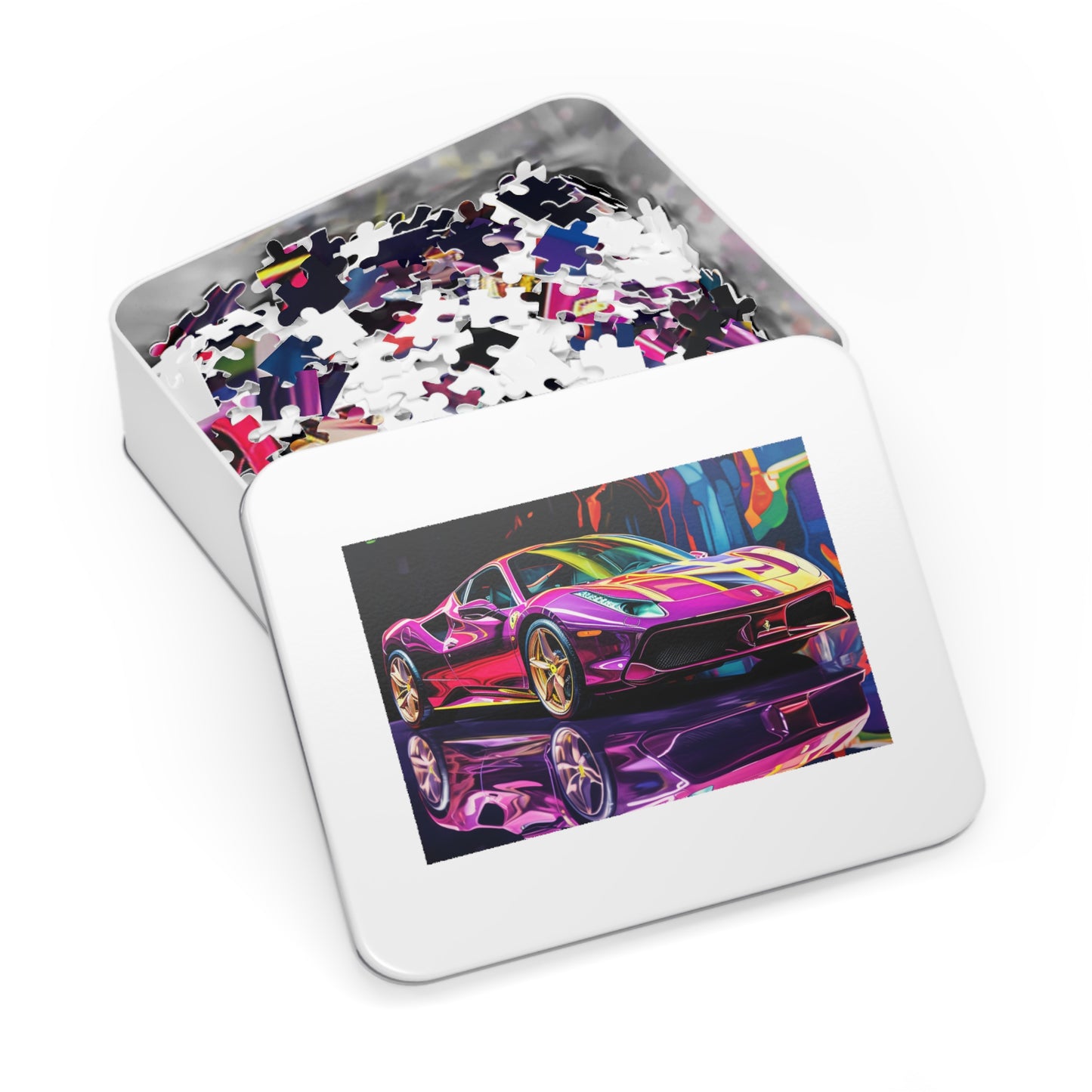 Jigsaw Puzzle (30, 110, 252, 500,1000-Piece) Pink Macro Ferrari 2