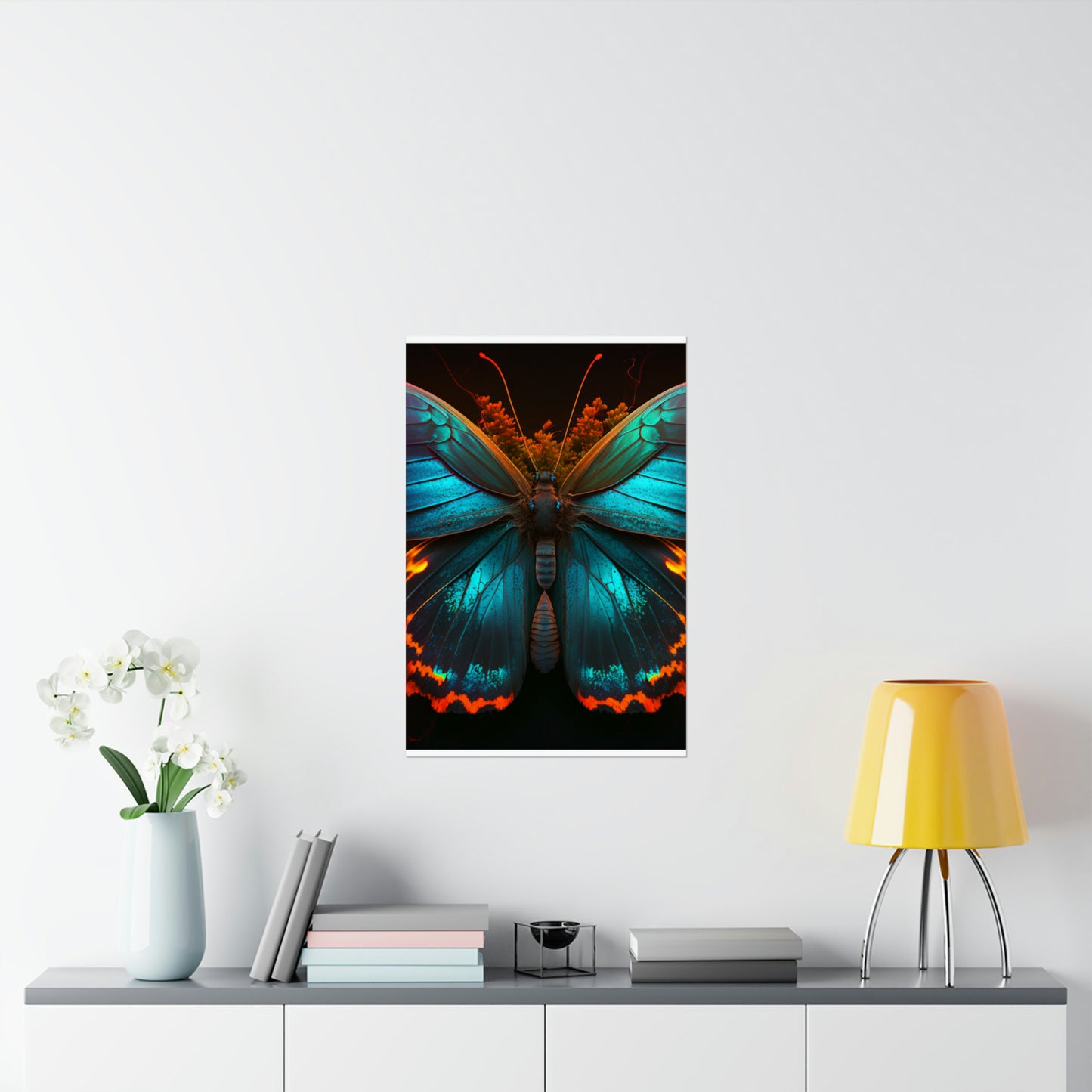 Premium Matte Vertical Posters Neon Butterfly Flair 3