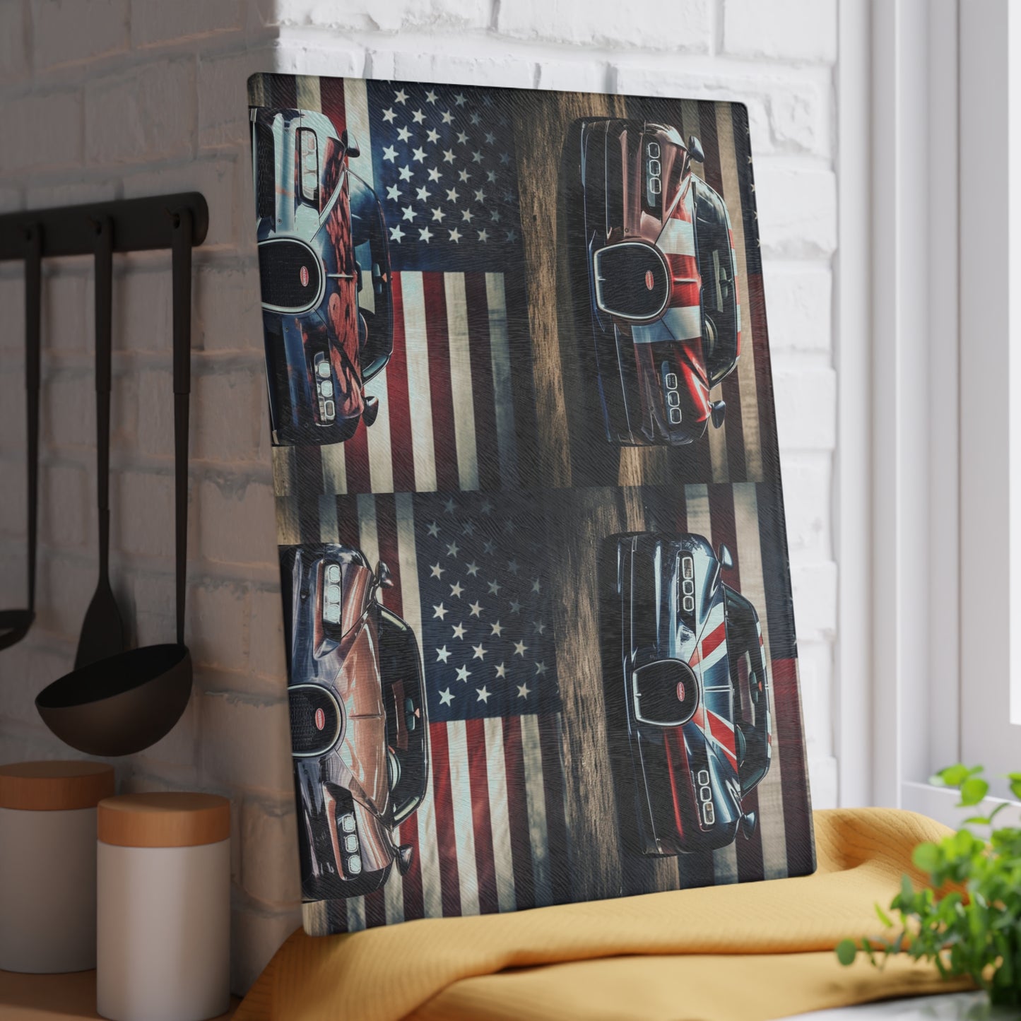 Glass Cutting Board Bugatti Flag 5