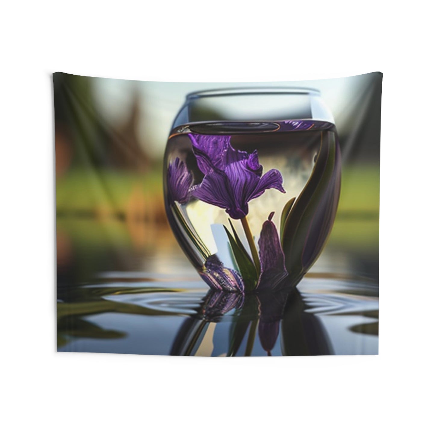 Indoor Wall Tapestries Purple Iris in a vase 3