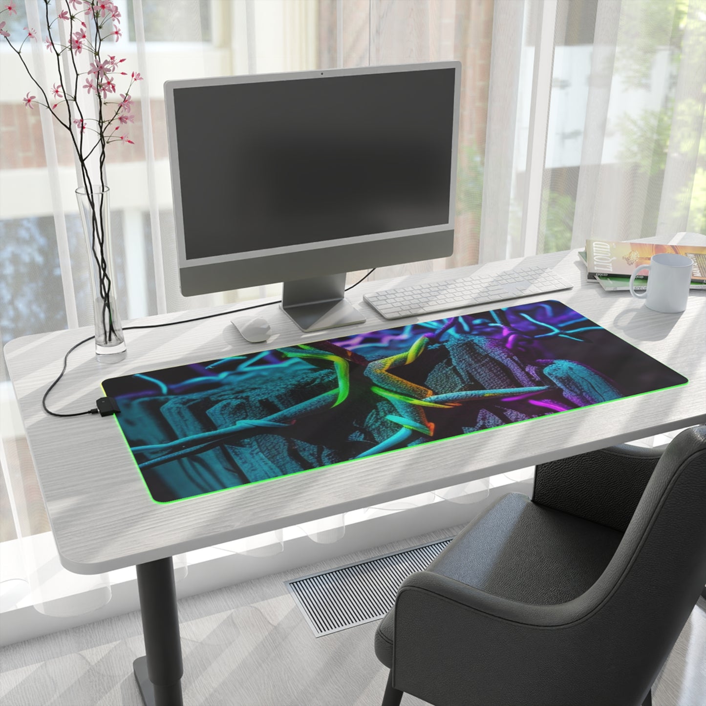 LED Gaming Mouse Pad Macro Neon Barbs 3