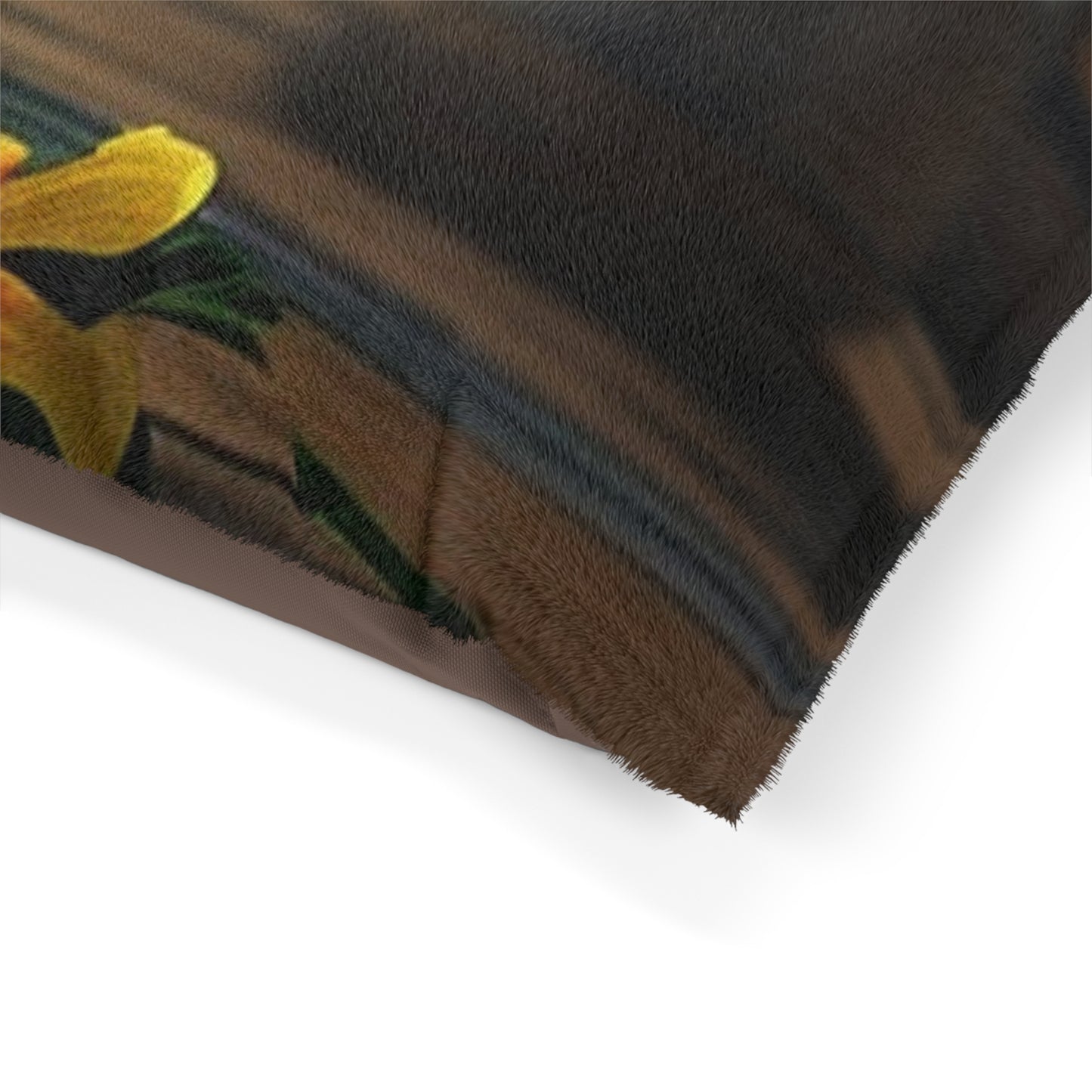 Pet Bed Yellow Hibiscus Wood 1