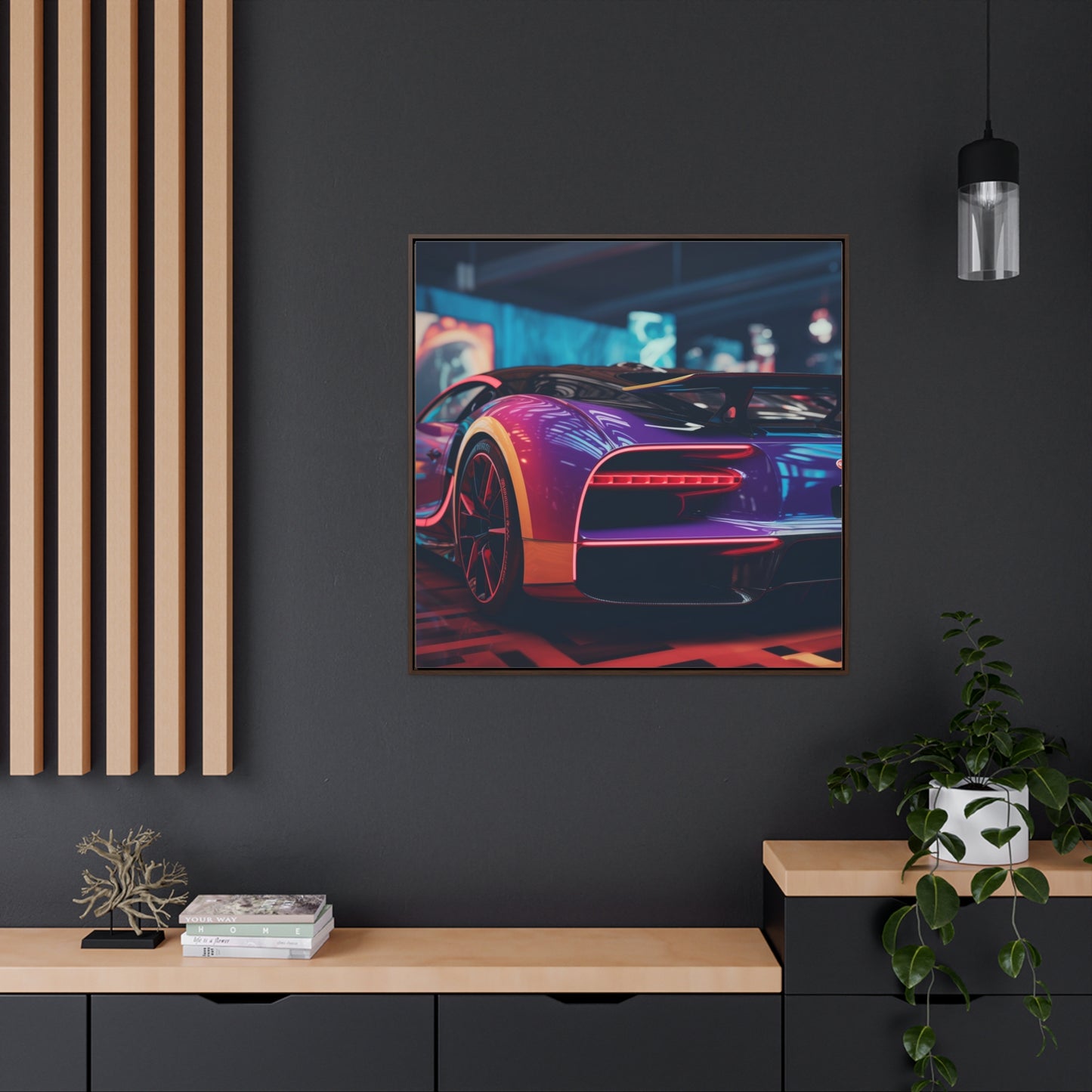 Gallery Canvas Wraps, Square Frame Hyper Bugatti Neon Chiron 3