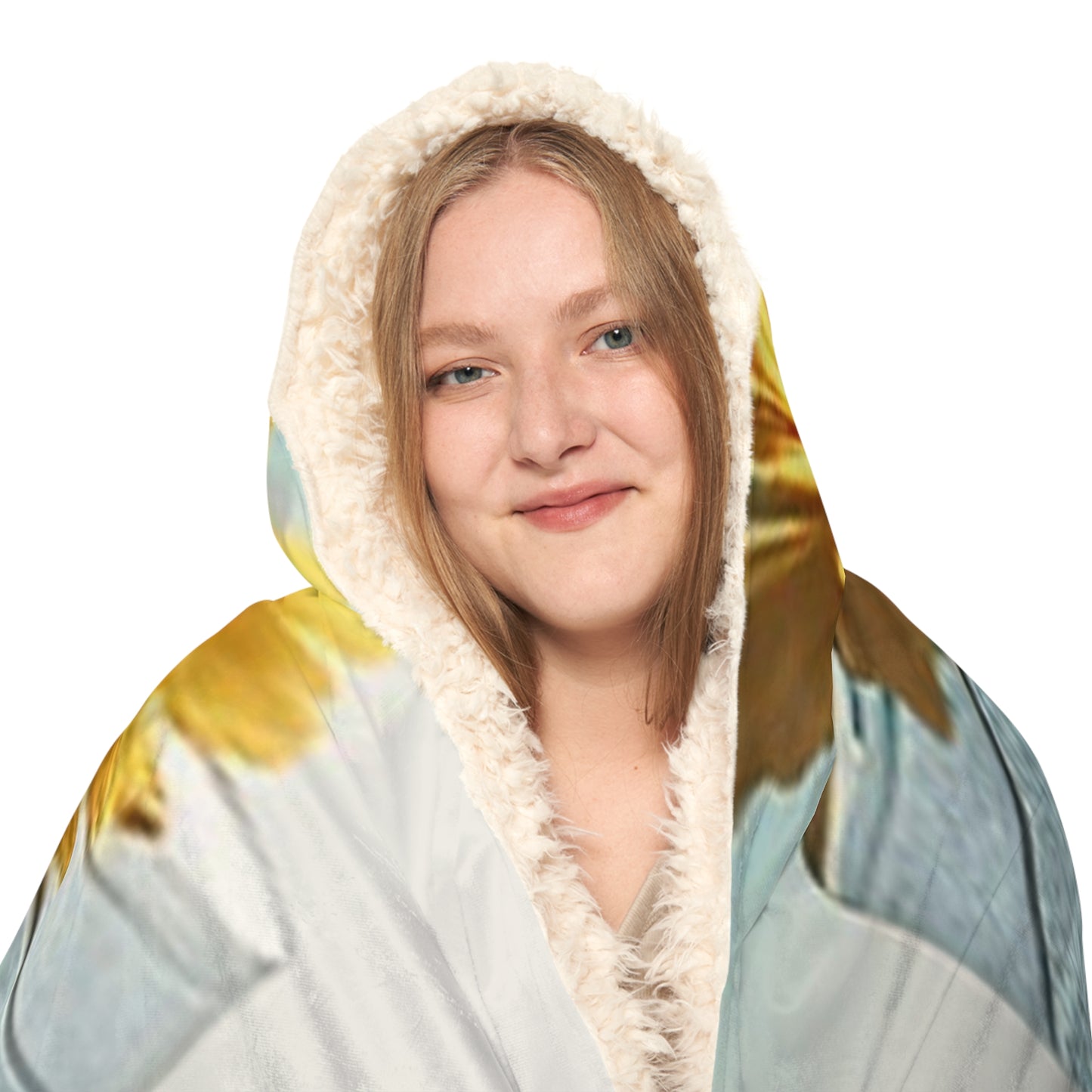 Snuggle Hooded Blanket yello Gerbera glass 2