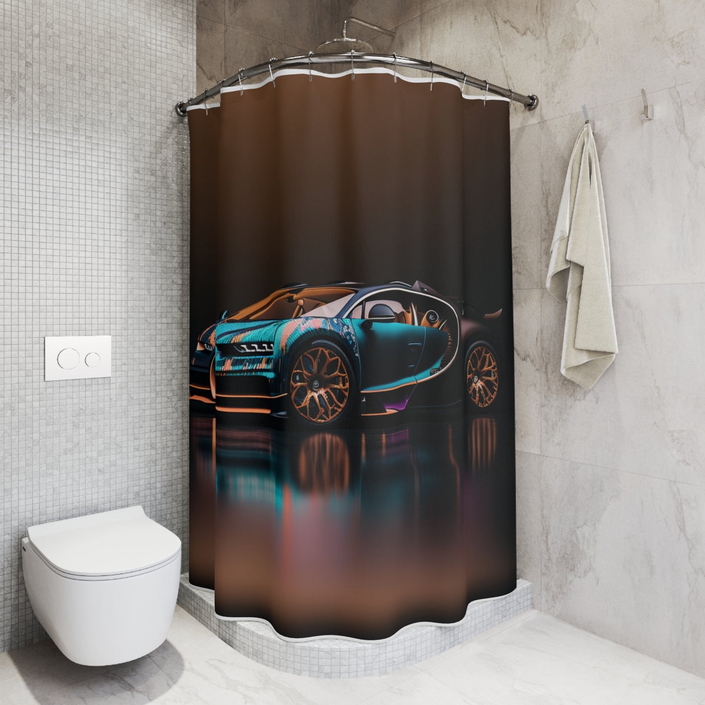 Polyester Shower Curtain Bugatti Blue 2