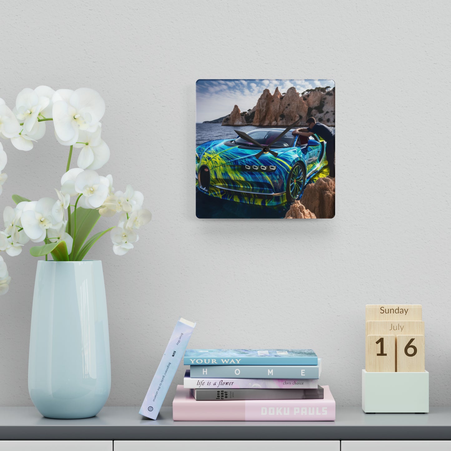 Acrylic Wall Clock Bugatti Water 1