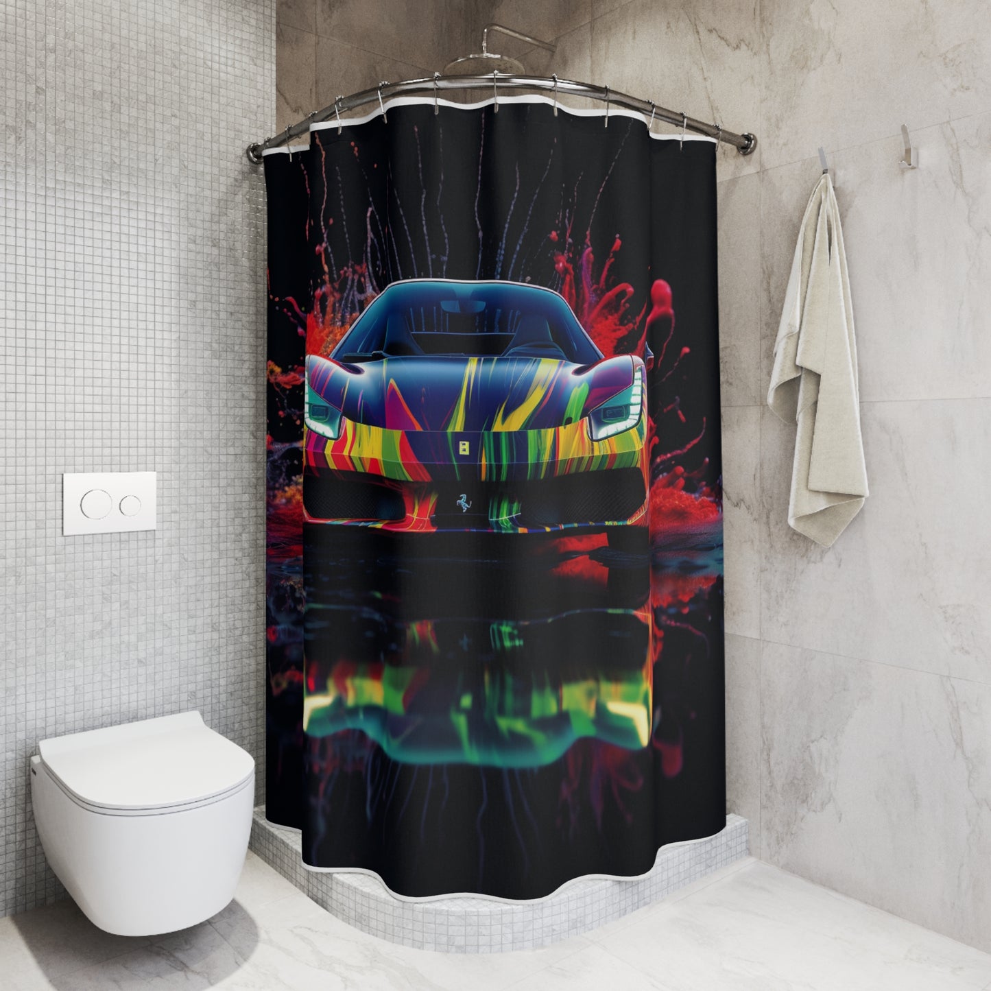 Polyester Shower Curtain Ferrari Fusion Water 1