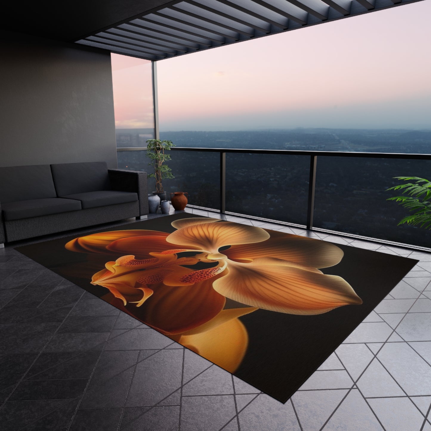 Outdoor Rug Orange Orchid 2