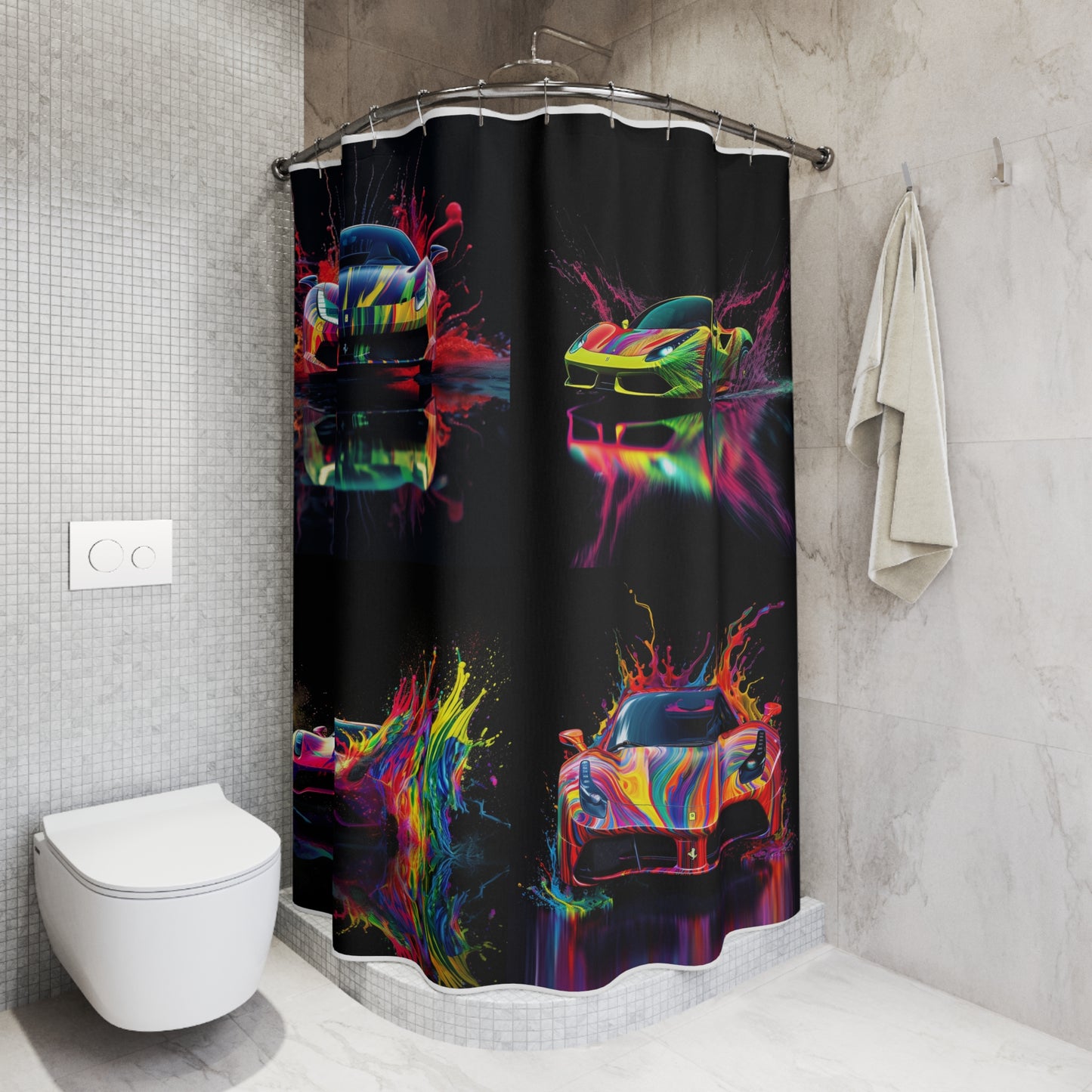 Polyester Shower Curtain Ferrari Fusion Water 5