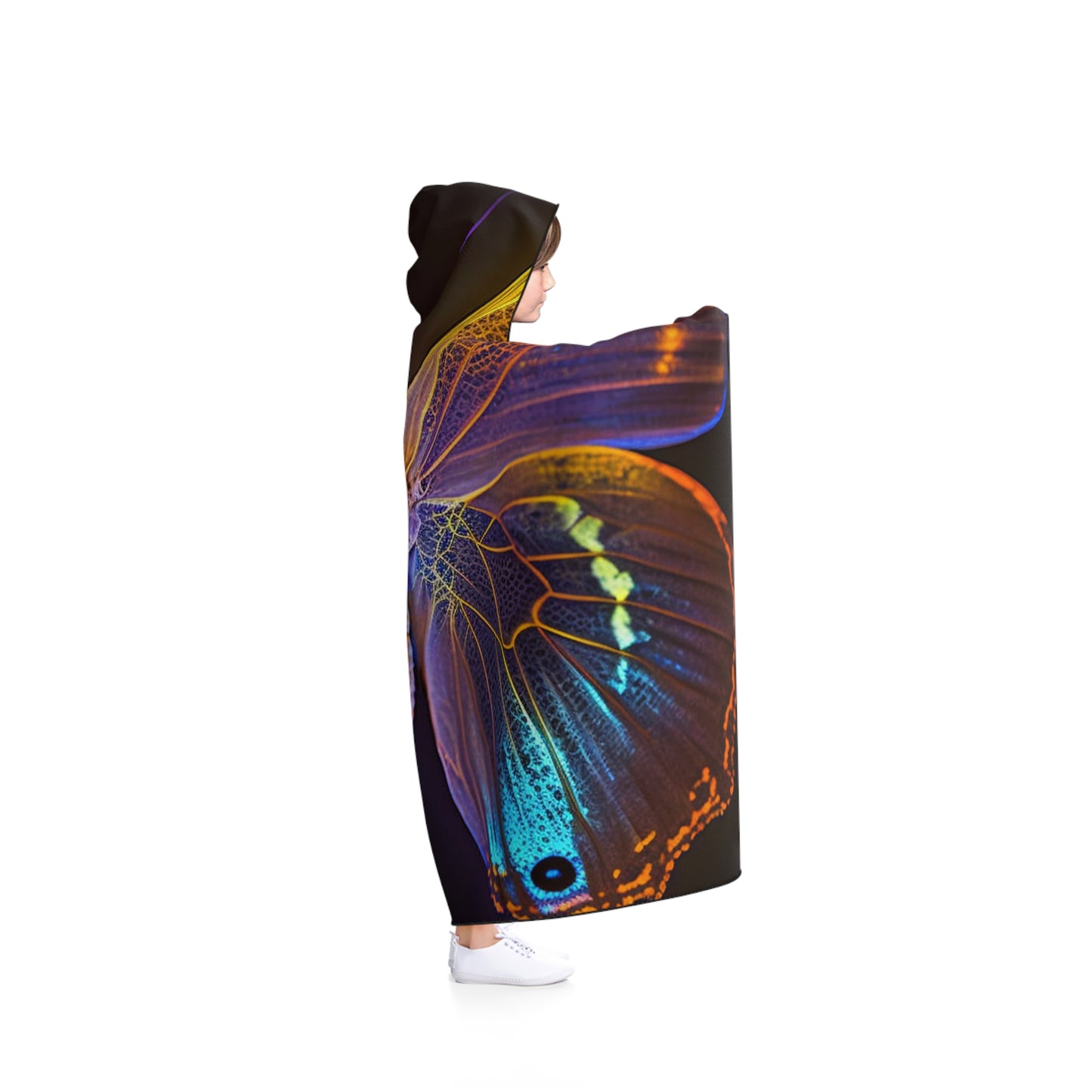Hooded Blanket Neon Butterfly Flair 2