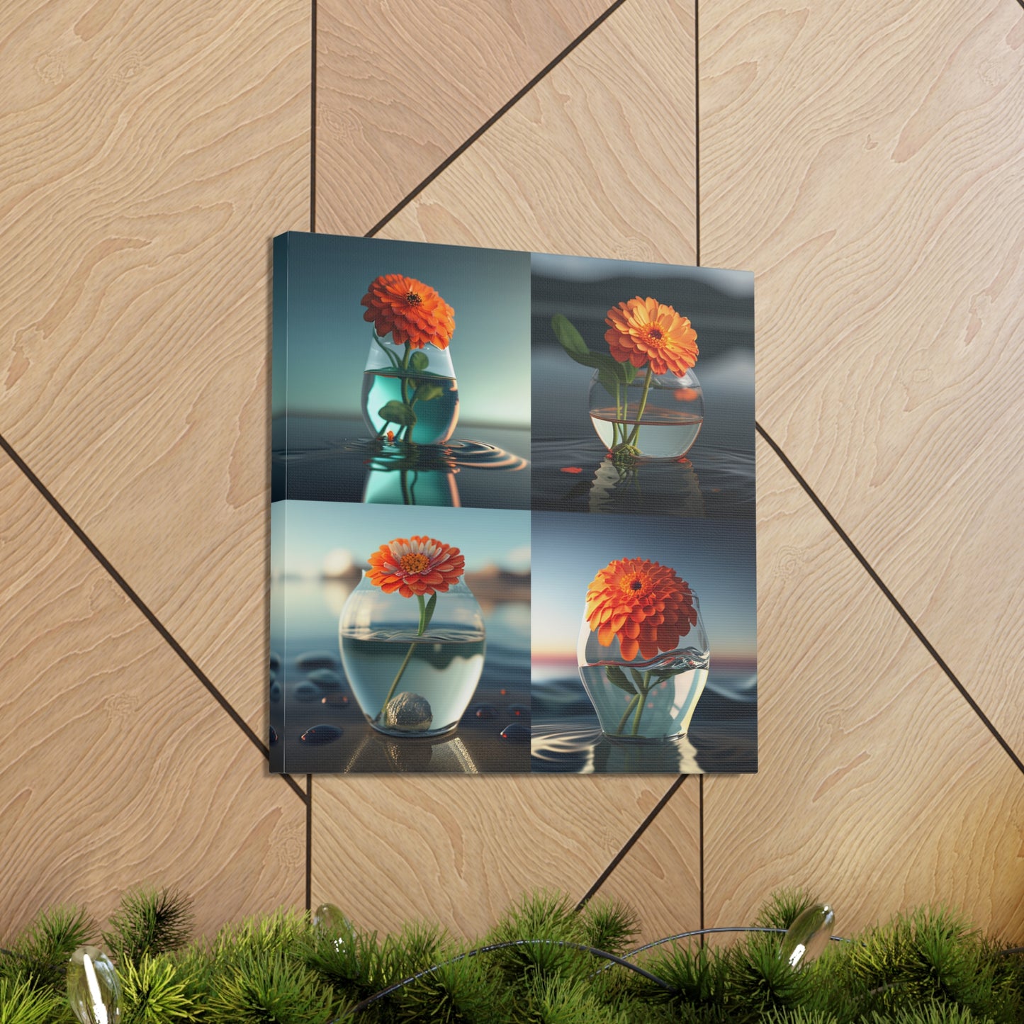 Canvas Gallery Wraps Orange Zinnia 5