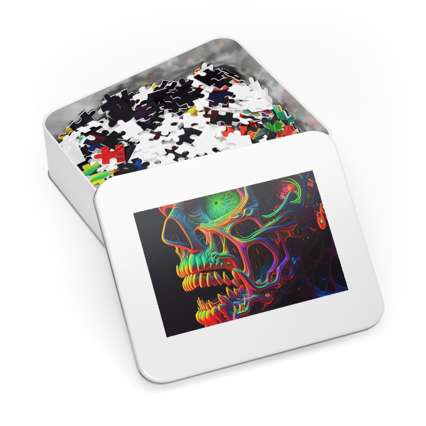 Jigsaw Puzzle (30, 110, 252, 500,1000-Piece) Florescent Skull Death 1