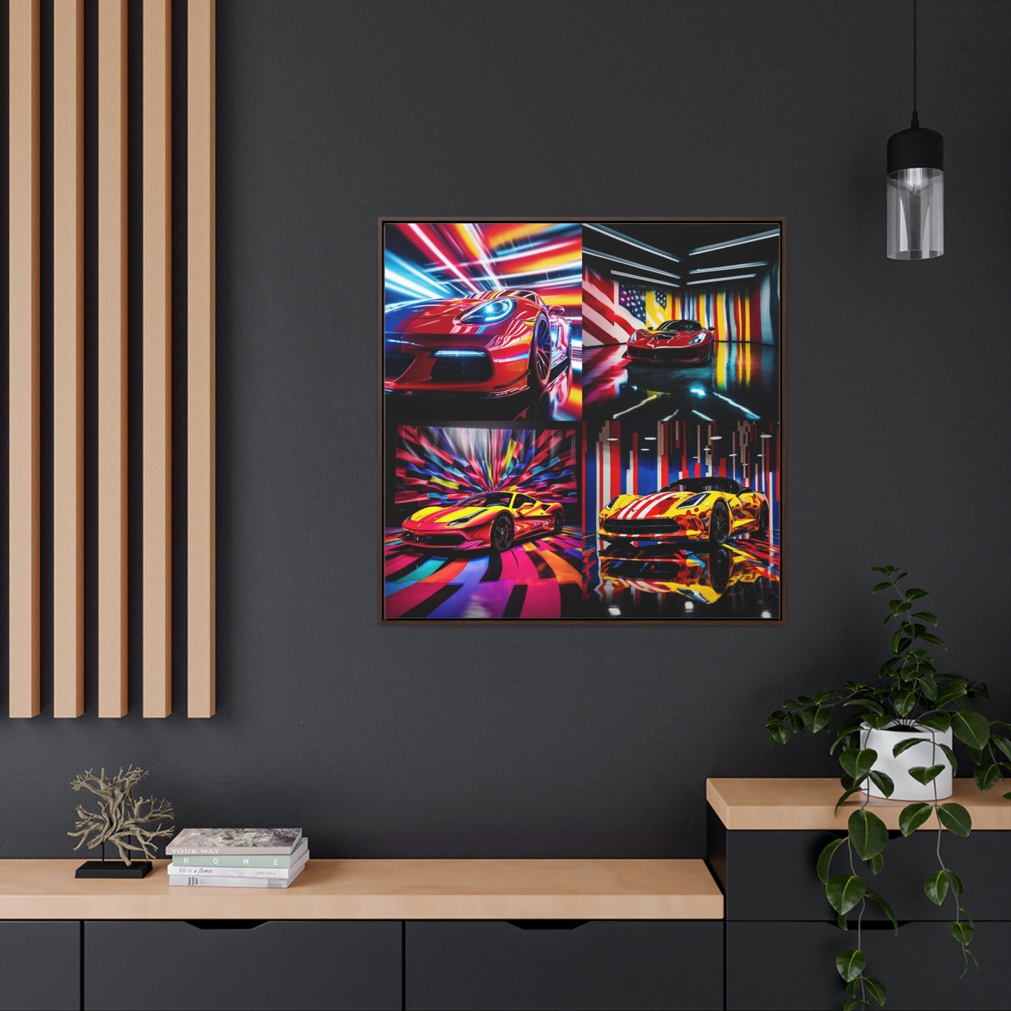 Gallery Canvas Wraps, Square Frame Macro Flag Ferrari 5