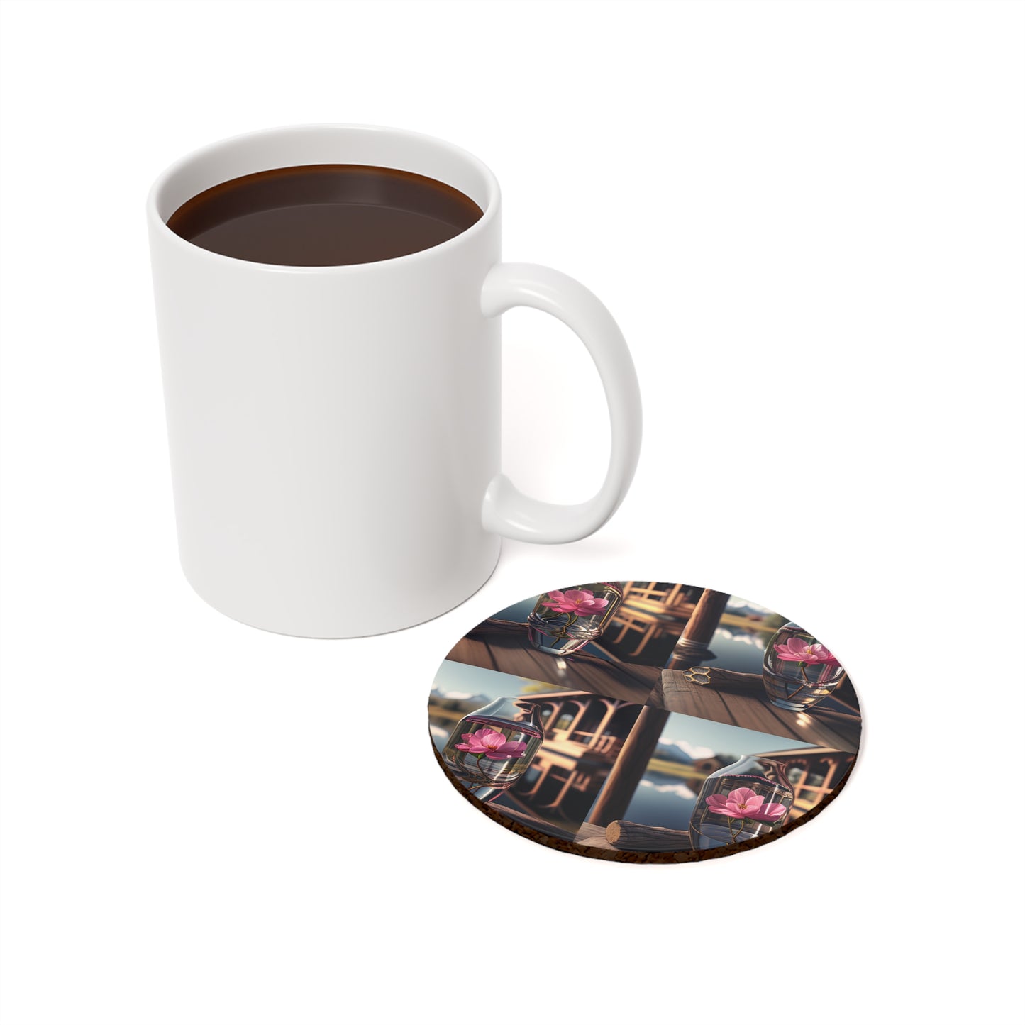 Cork Back Coaster Pink Magnolia 5