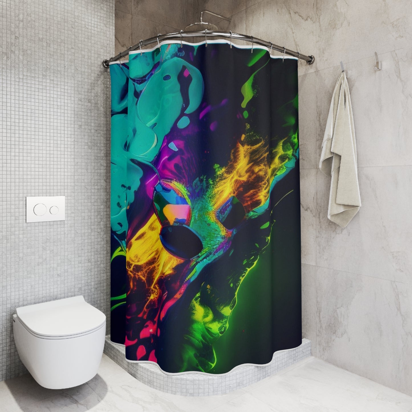 Polyester Shower Curtain Florescent Glow 4