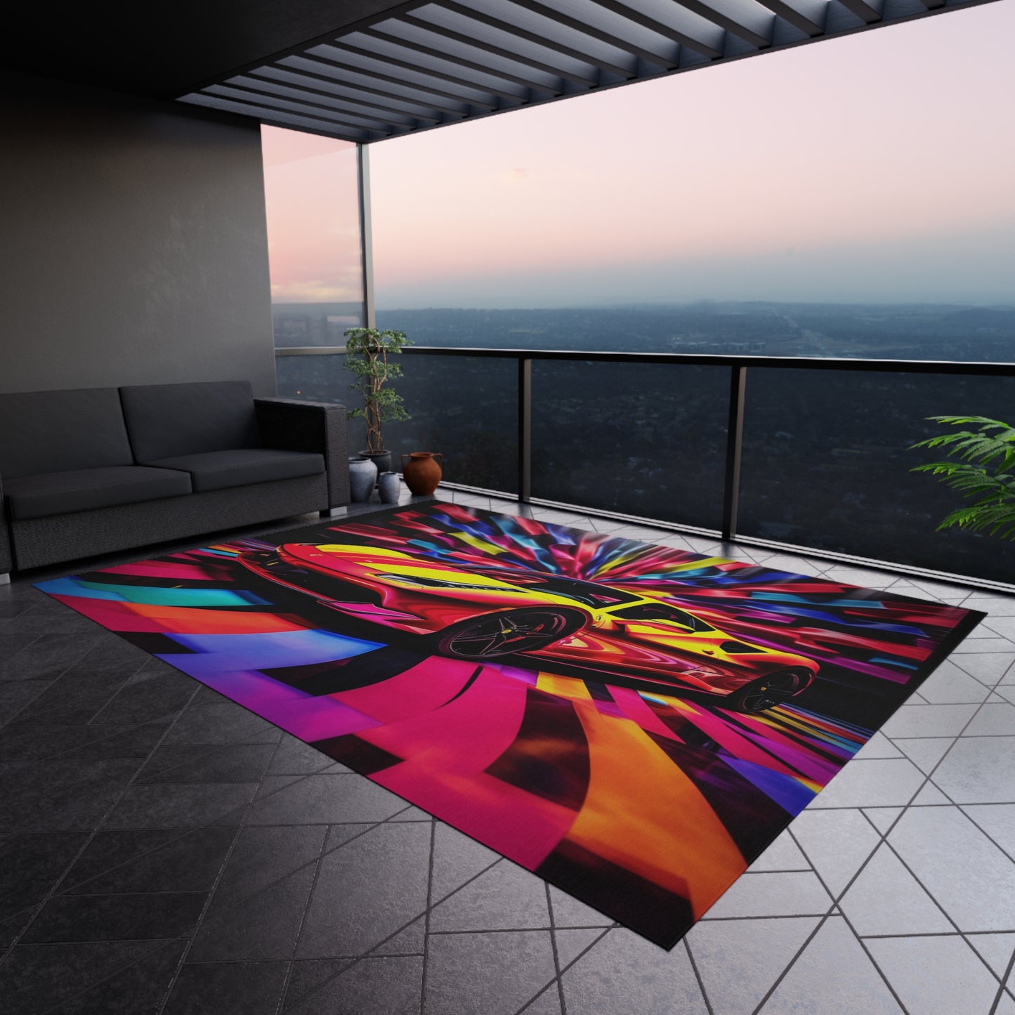 Outdoor Rug Macro Flag Ferrari 3