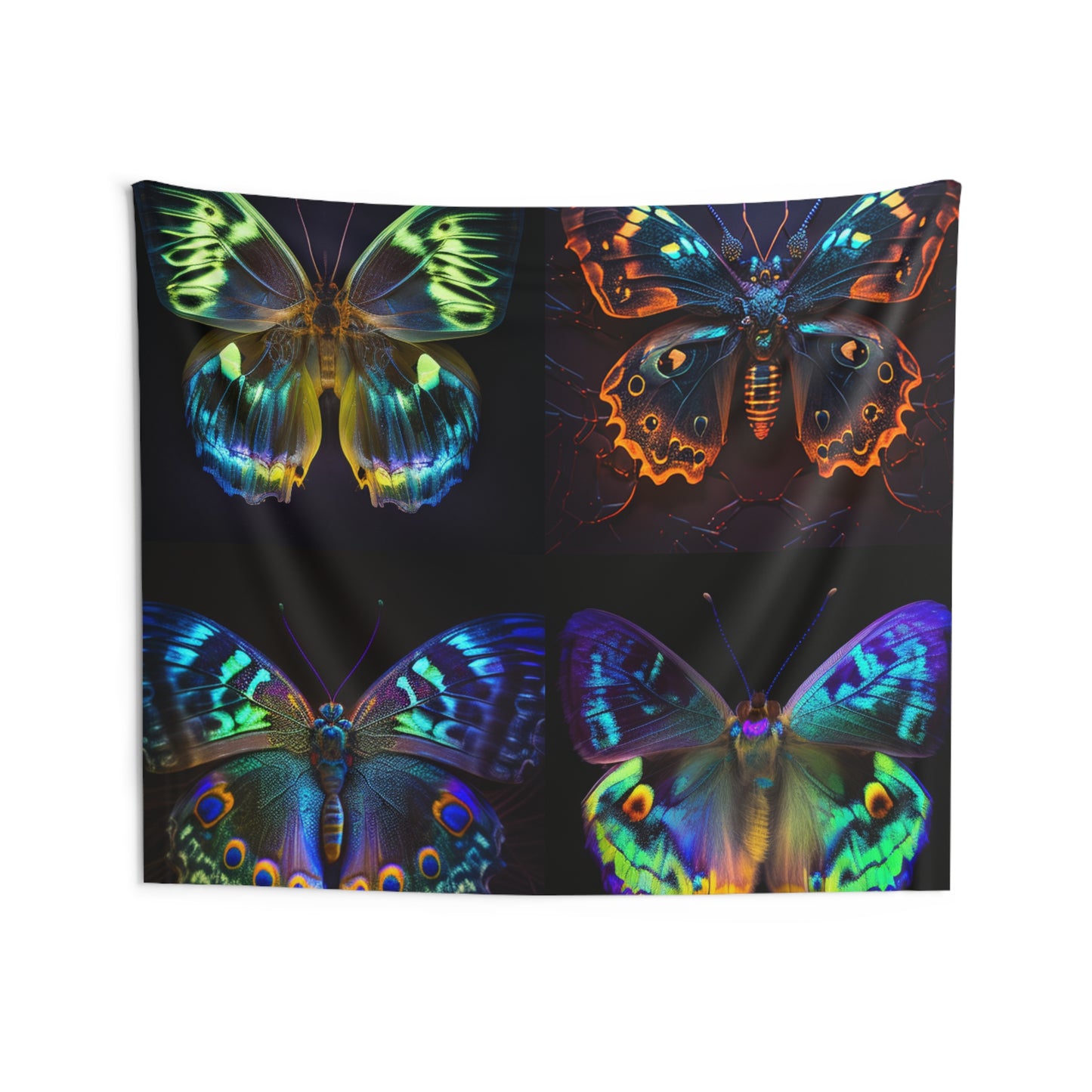 Indoor Wall Tapestries Neon Hue Butterfly 5