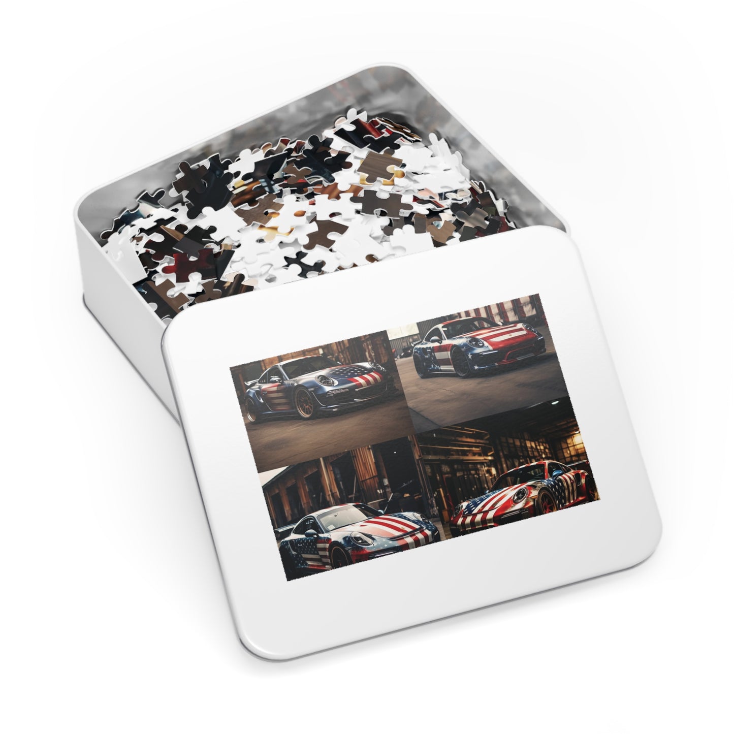 Jigsaw Puzzle (30, 110, 252, 500,1000-Piece) American Flag Porsche 5