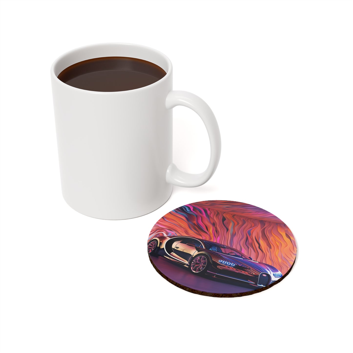 Cork Back Coaster Bugatti Abstract Flair 4