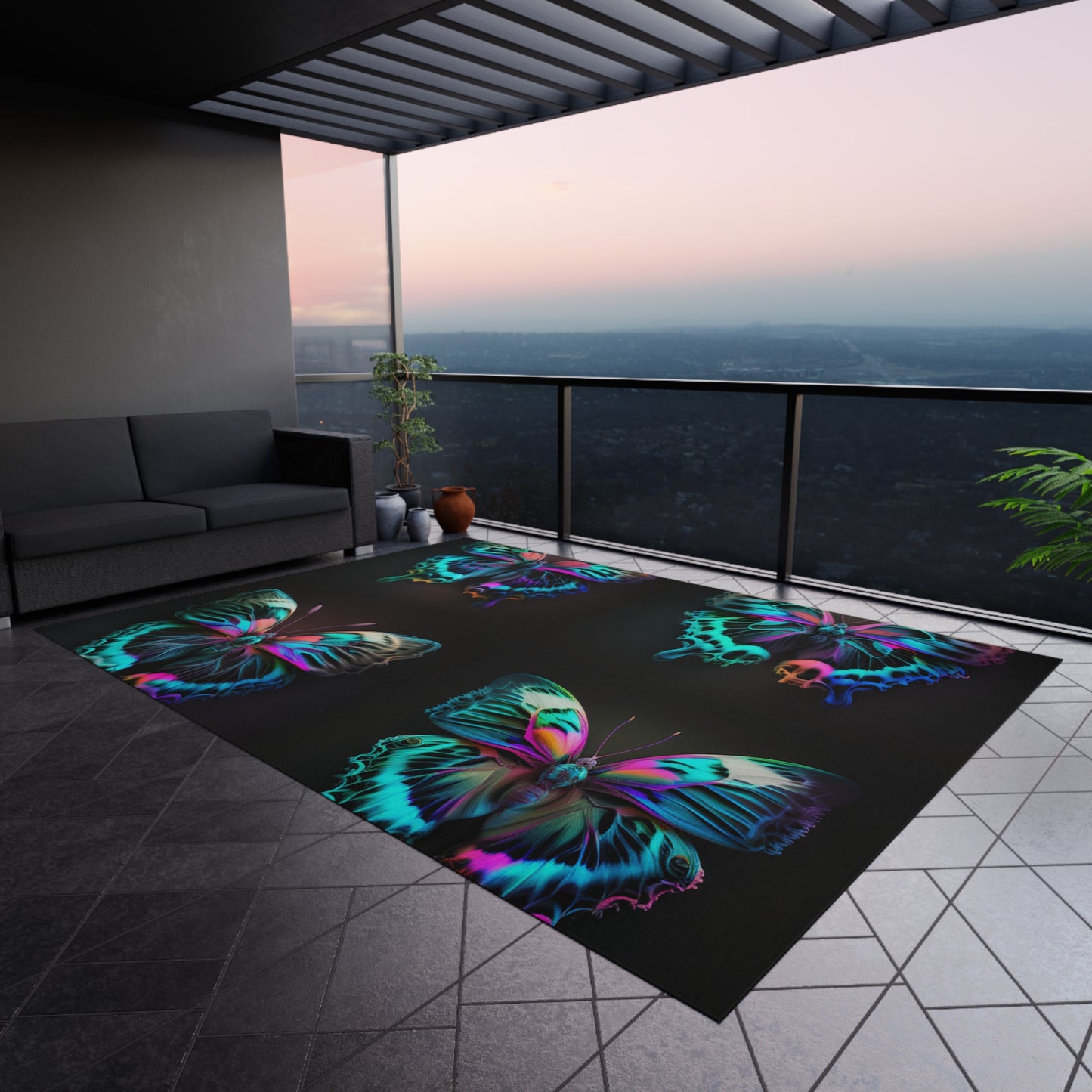 Outdoor Rug Neon Butterfly Fusion 5