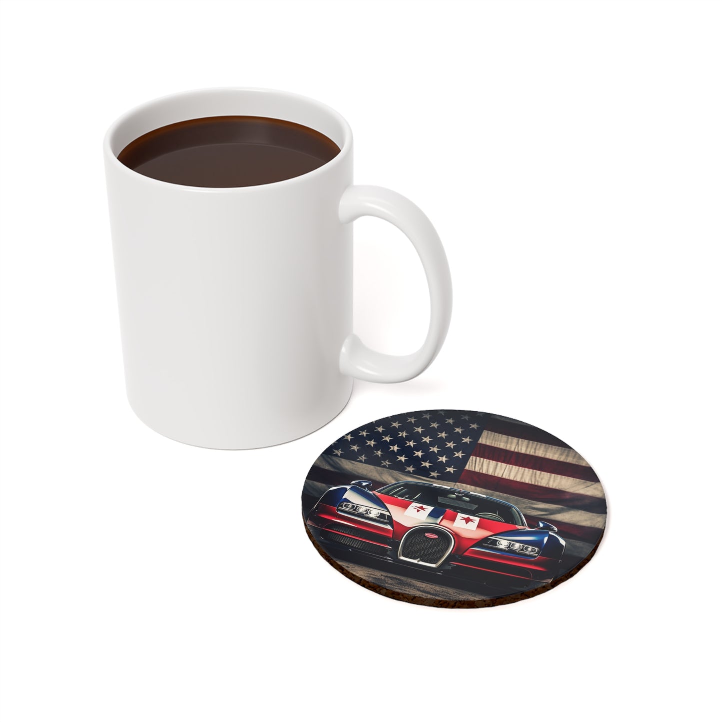 Cork Back Coaster Bugatti American Flag 3