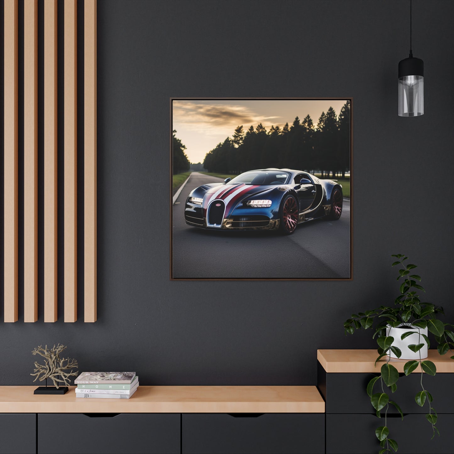 Gallery Canvas Wraps, Square Frame Bugatti Flag American 1