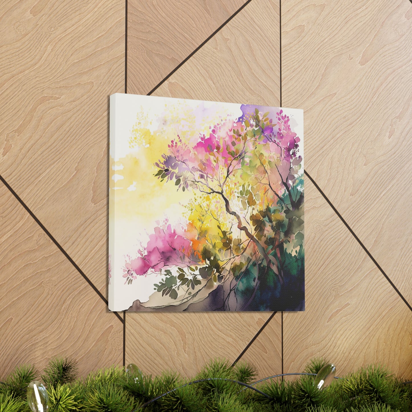 Canvas Gallery Wraps Mother Nature Bright Spring Colors Realistic Watercolor 2