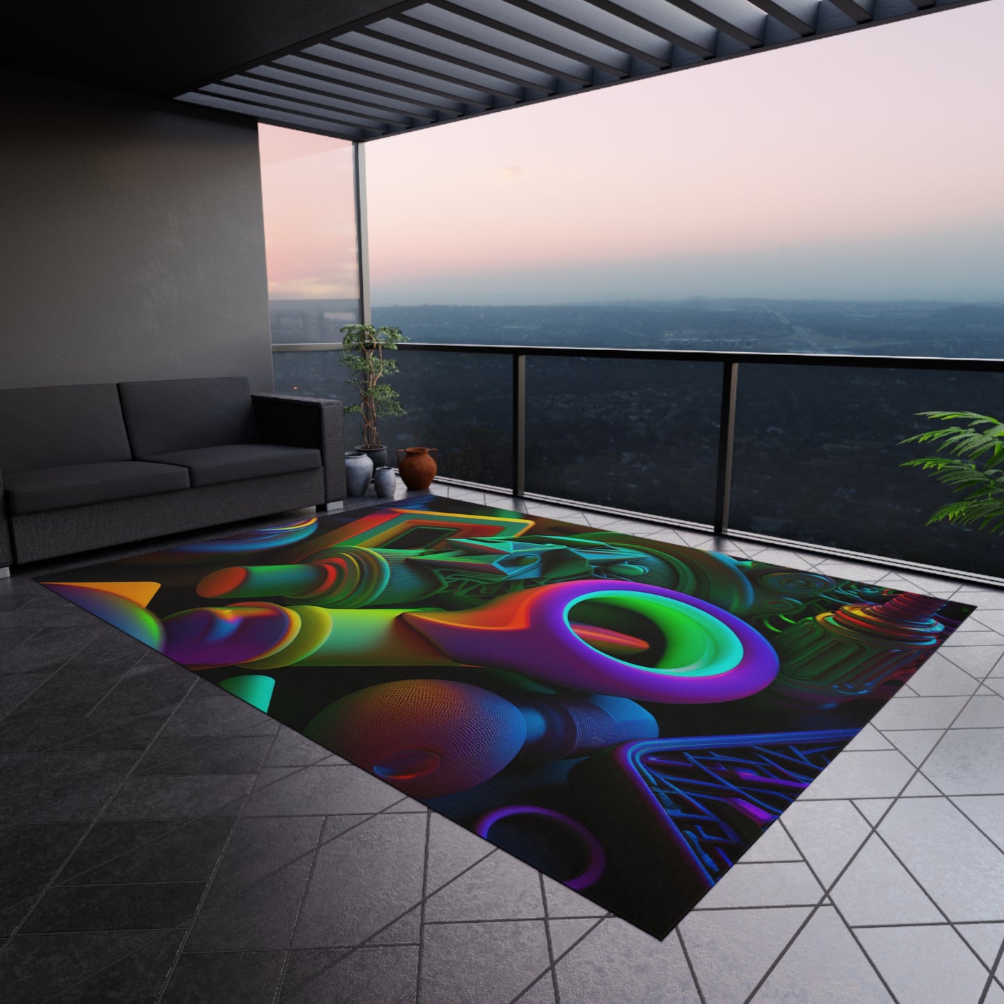 Outdoor Rug Neon Glow 2