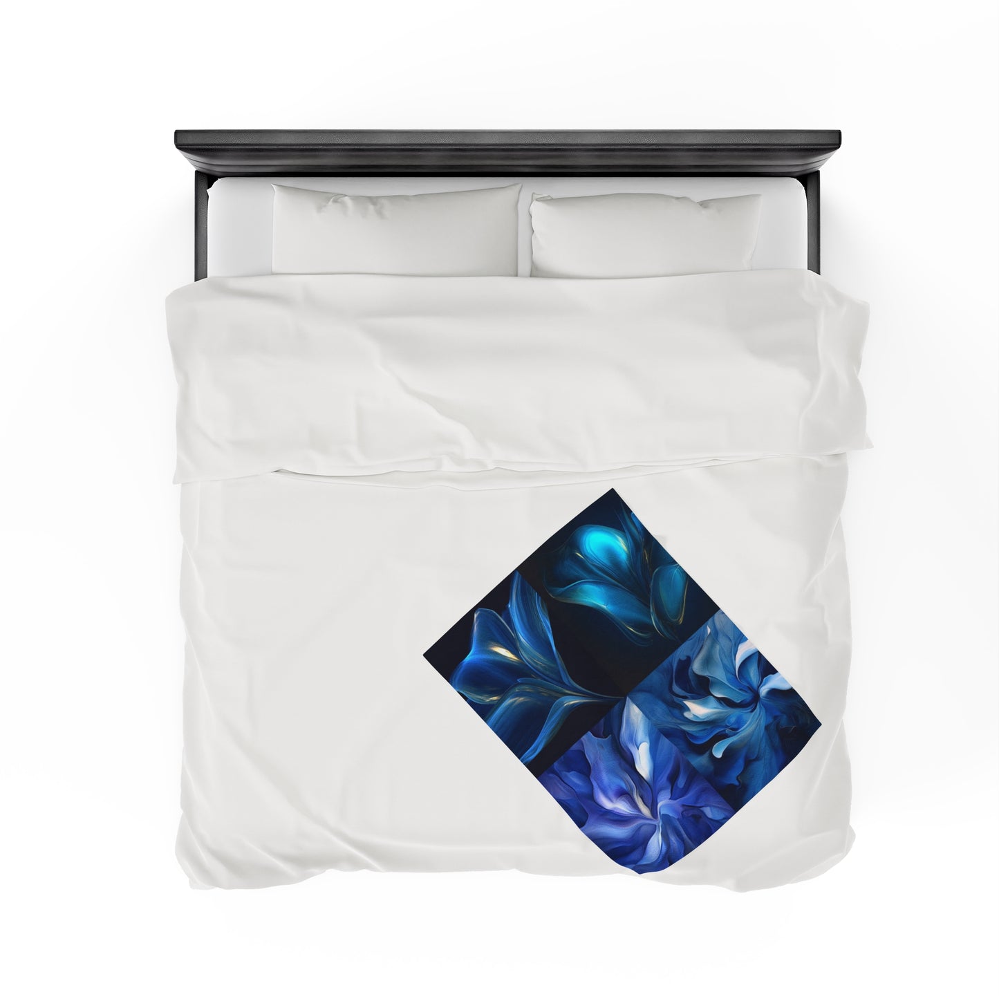 Velveteen Plush Blanket Abstract Blue Tulip 5